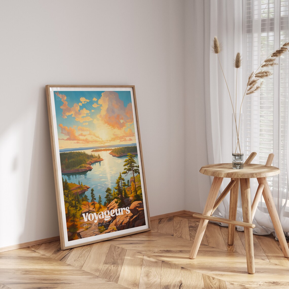 Voyageurs National Park Sunset Lake Island Pines Landscape Poster - Image 4