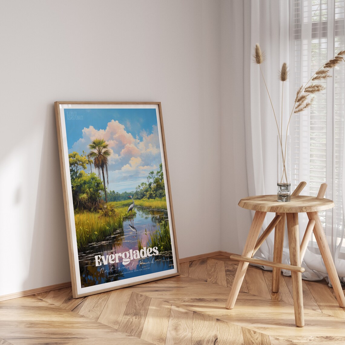Everglades National Park Heron Wetlands Vintage Travel Poster - Image 3
