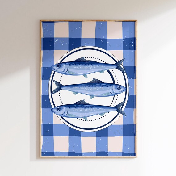 Sardines On A Plate Kitchen Wall Art
