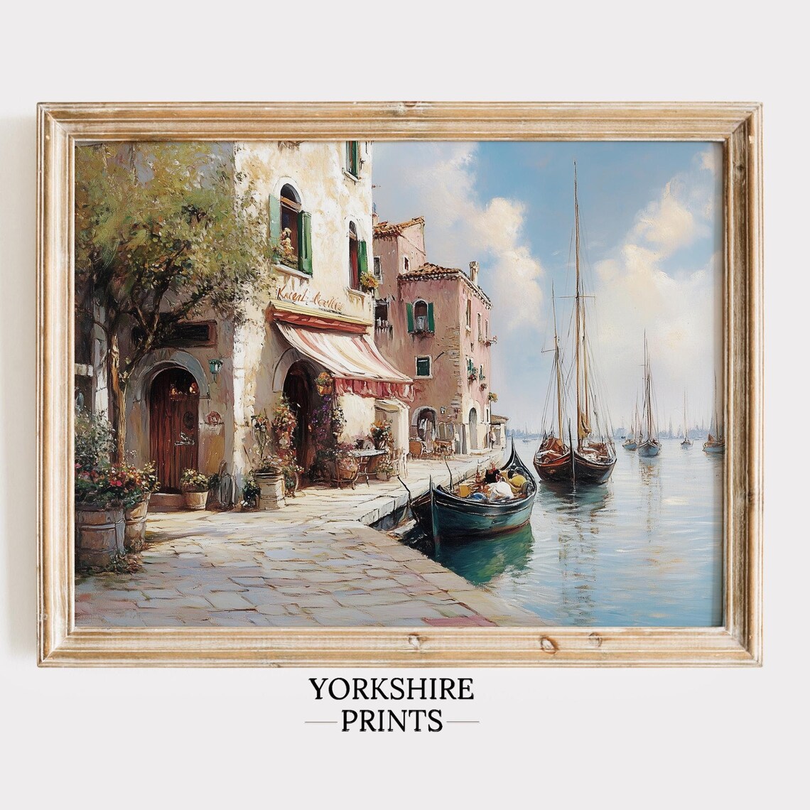 Venice Canal Vintage Italy Travel Poster, Coastal
