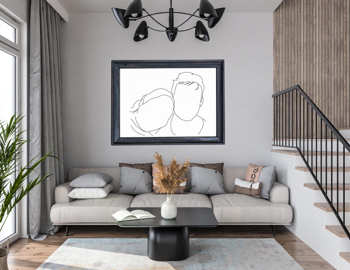 Custom Line Art Portrait From Photo Personalized Minimalist Wall Art In Multiple Sizes Unique Gift For Any Occasion - Image 3