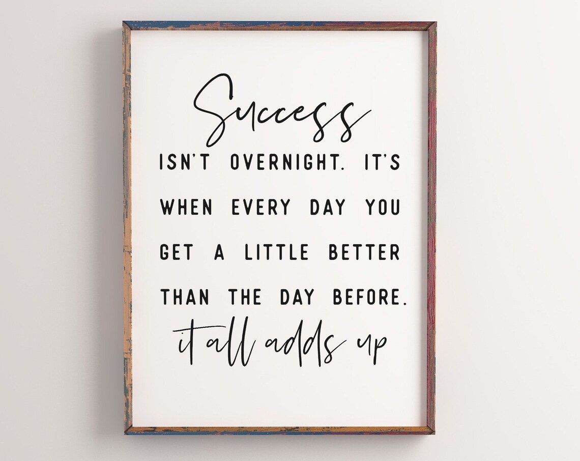 Success Motivational Quote Art Print, Dorm Room Decor