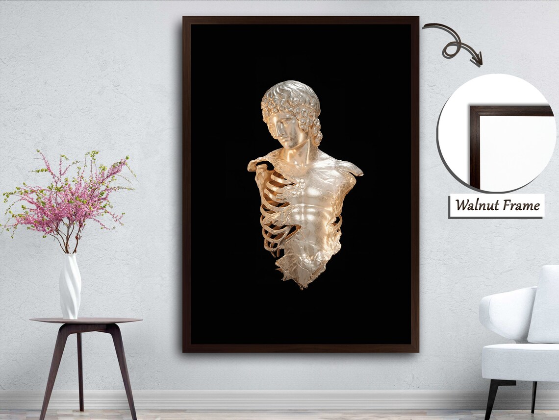 Metallic Contrast Silver Skeleton With Gold Reflections - Image 3