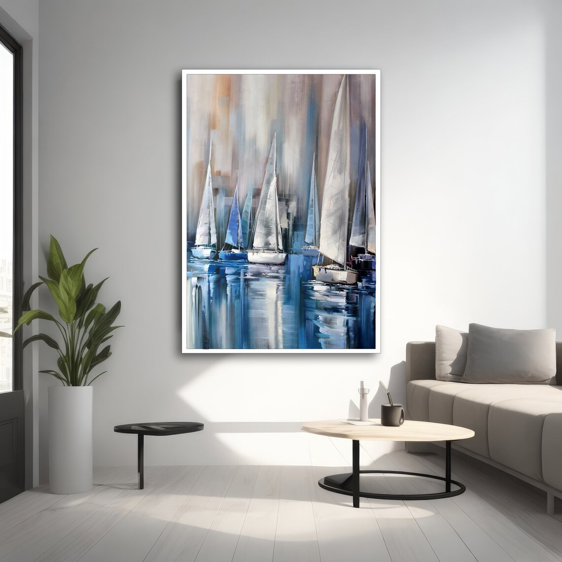 Modern Sailboat Painting, Nautical Decor Gift - Image 4