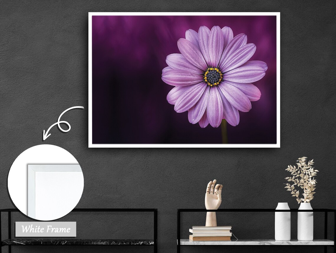 Purple Violet Blossom, Floral Elegance Wall Art Print - Image 3