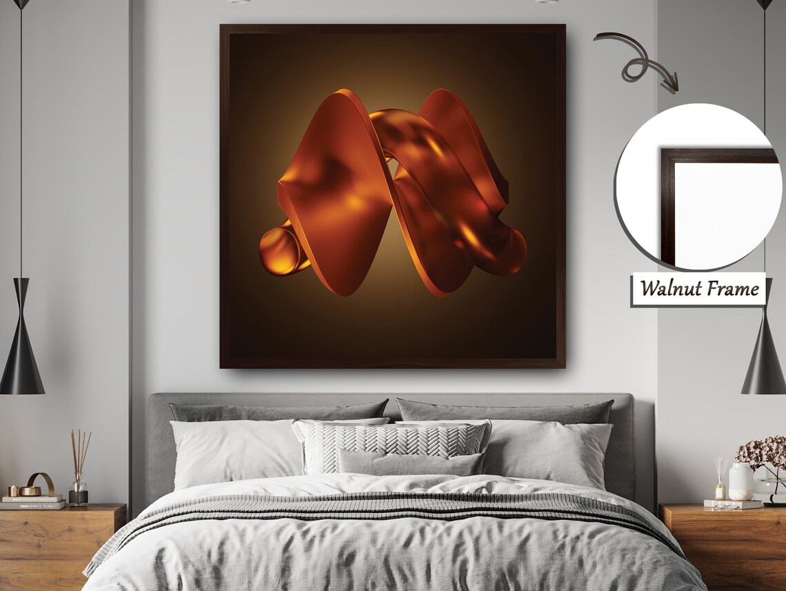 Copper Spiral Hypnotic Patterns, Elegant Wall Art
