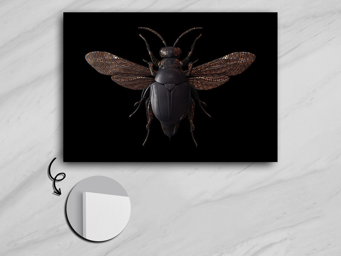 Abstract Winged Insect Art, Contemporary Design - Image 5