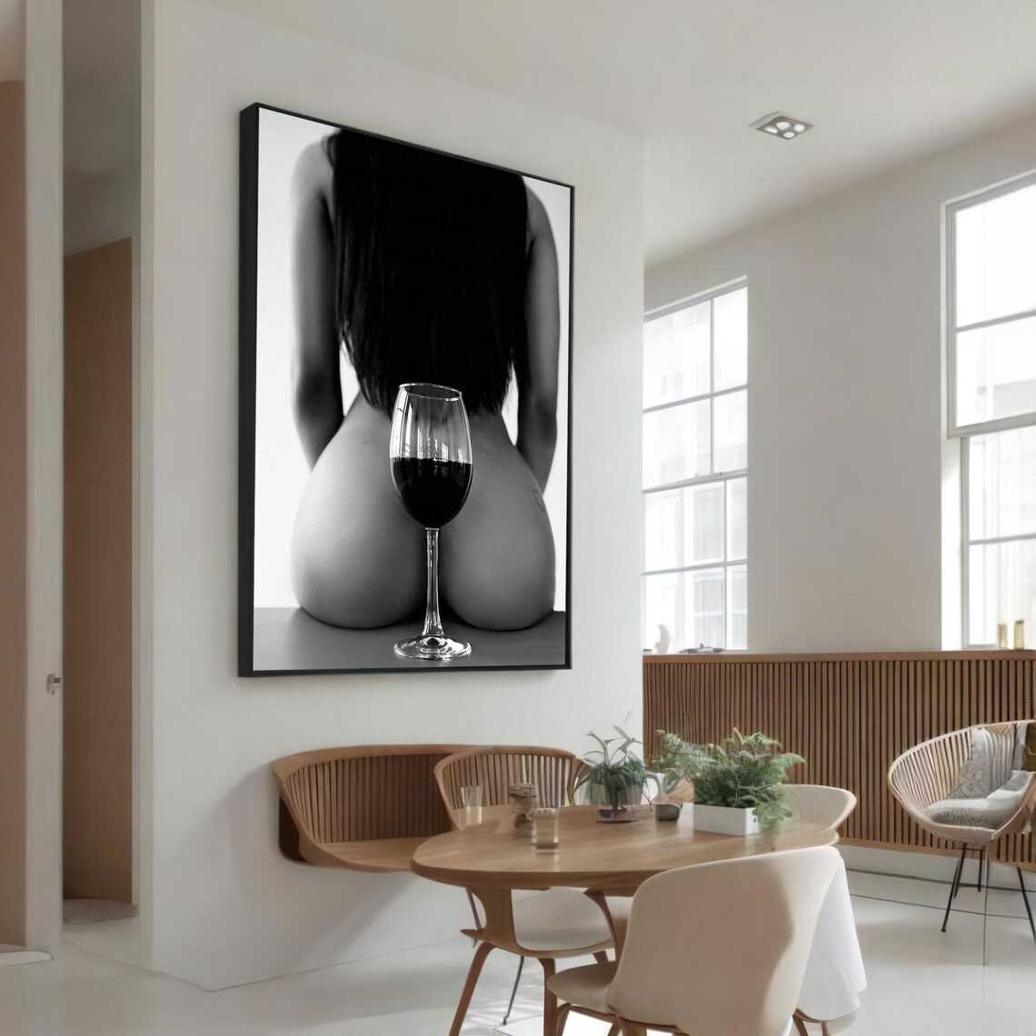 Seductive Nude With Wine Glass, Erotic Art