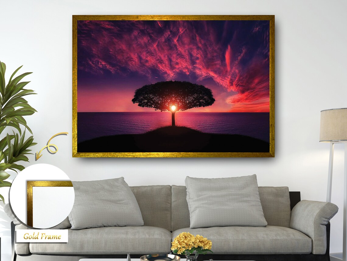 Tree Shadow at Sunset, Contemporary Decor - Image 5