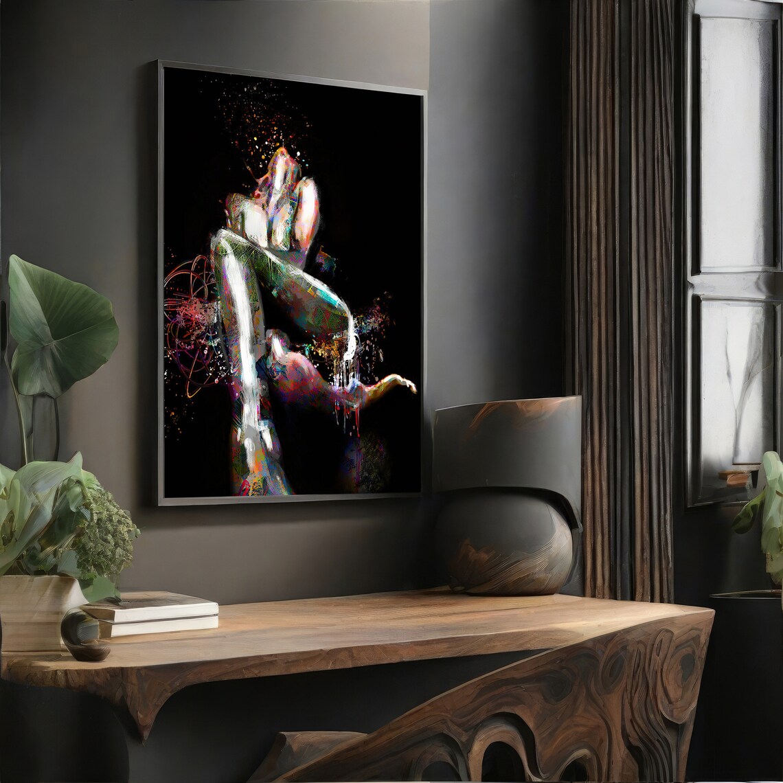 Abstract Passionate Lovers, Erotic Modern Art