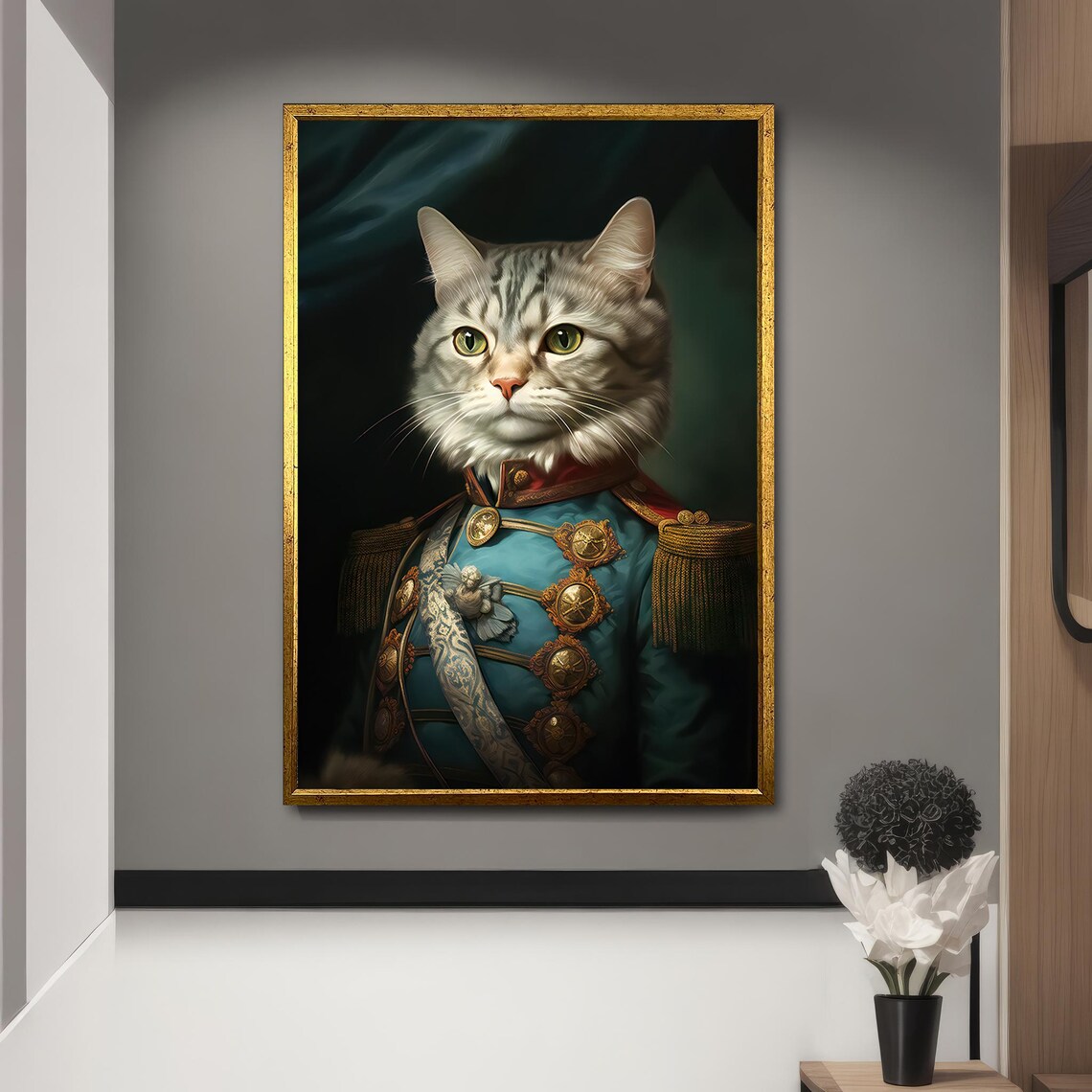 Uniformed General Cat Portrait, Majestic Print - Image 5