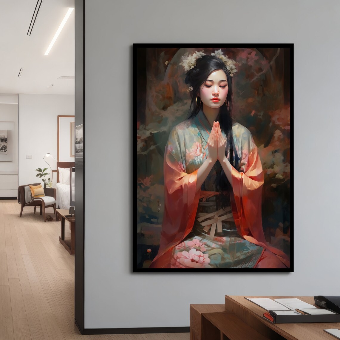 Graceful Ethnic Art Woman, Traditional Robe Gift - Image 4