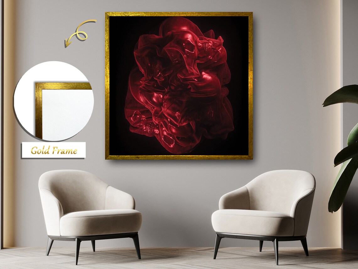 Red Paint Dissolving In Water, Abstract Expressionism - Image 4