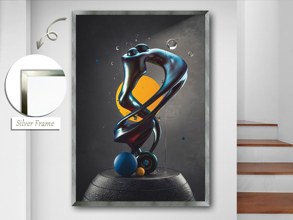Spiral Liquid Paint Flow Abstract, Contemporary Piece - Image 2