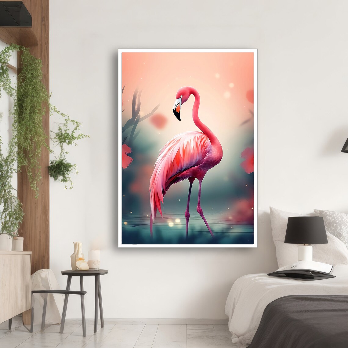 Pink Flamingo Painting, Bird and Nature Enthusiast Gift - Image 2