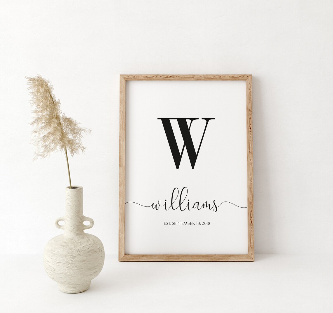 Personalized Printed Wood Family Name Sign With Established Date Last Name Sign Wood Family Sign Farmhouse Monogram Sign - Image 3