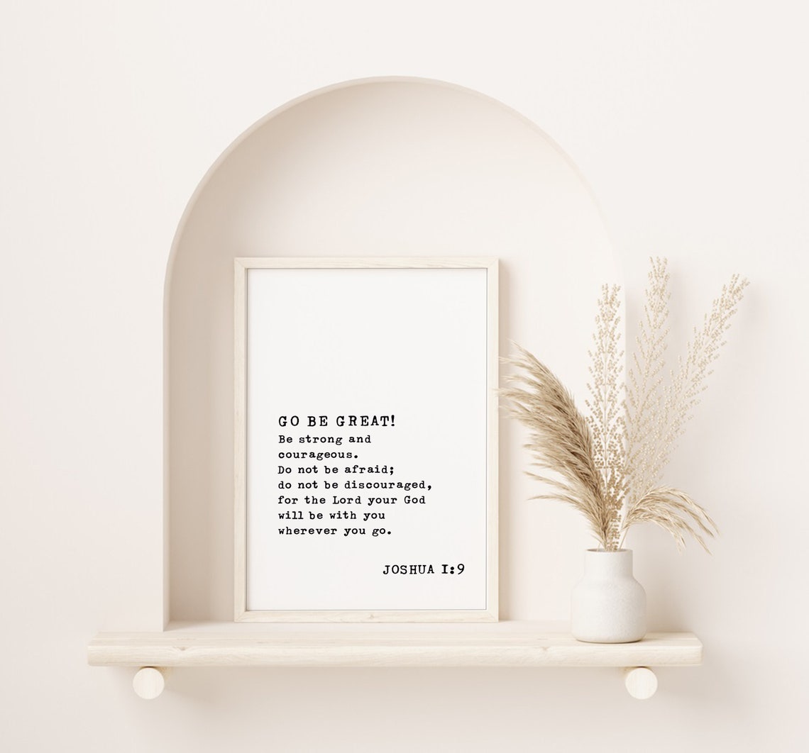 Be Strong And Courageous Wood Sign Joshua 1 9 Sign Christian Home Decor Religious Gifts Scripture Wall Art Bible Scripture Art