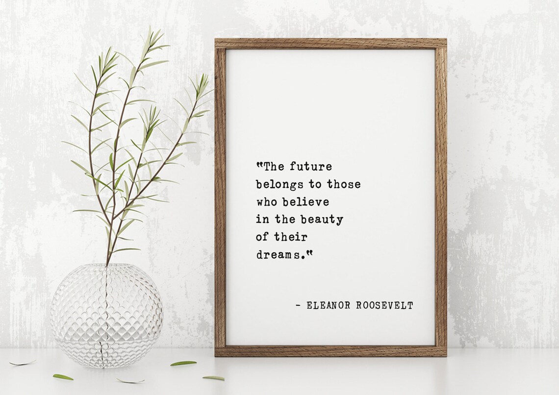 Eleanor Roosevelt Future Dreams Typewriter Quote Minimalist Poster - Image 3