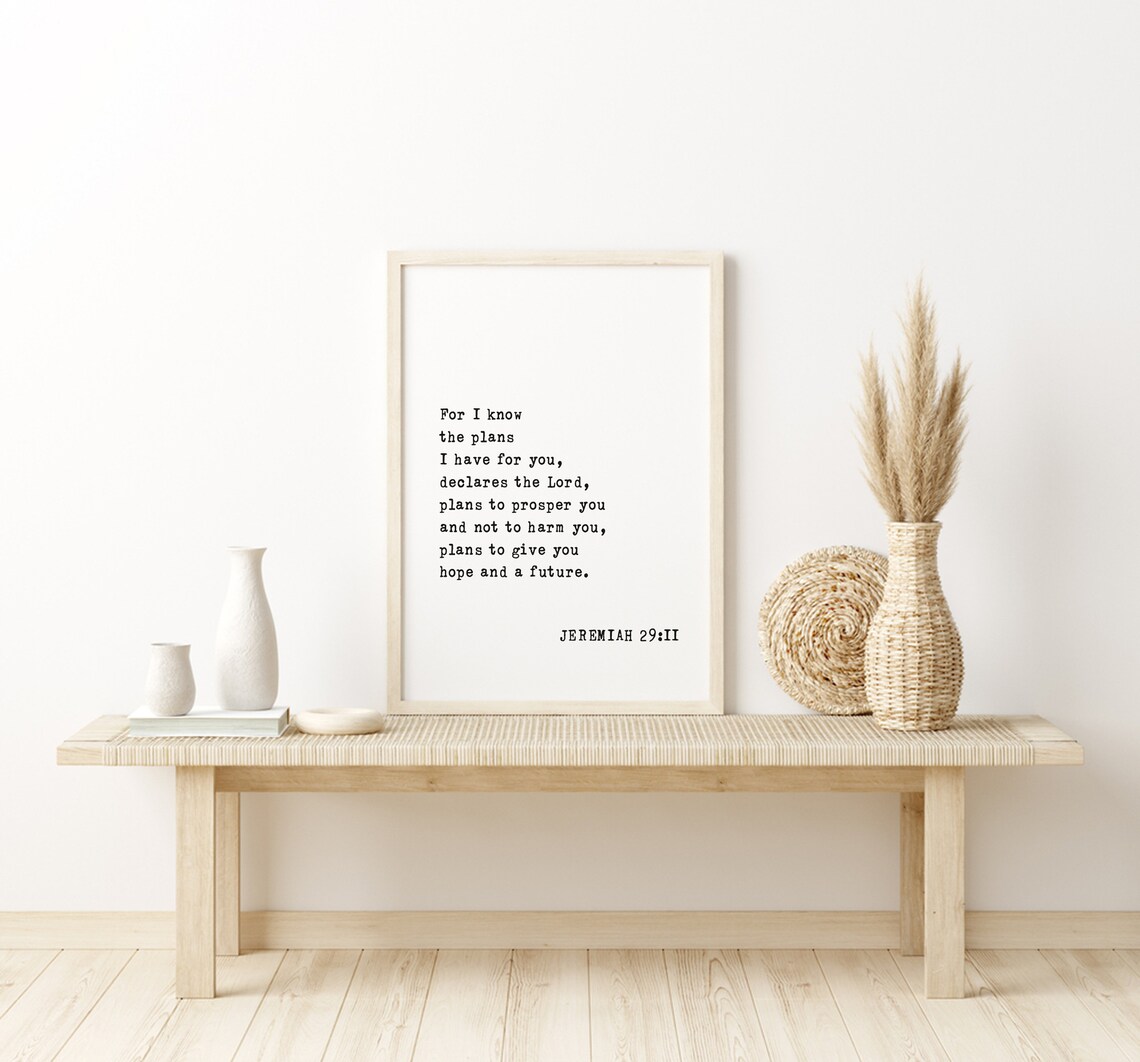 Jeremiah 29:11 Scripture Sign, Bible Verse Wall Art Print - Image 4