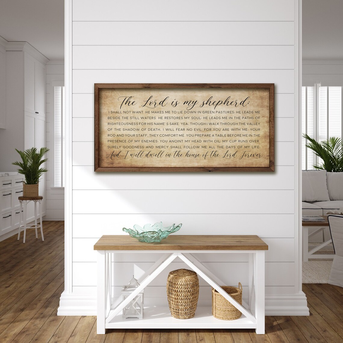 The Lord Is My Shepherd Full Psalm 23 Vintage Parchment Poster - Image 4