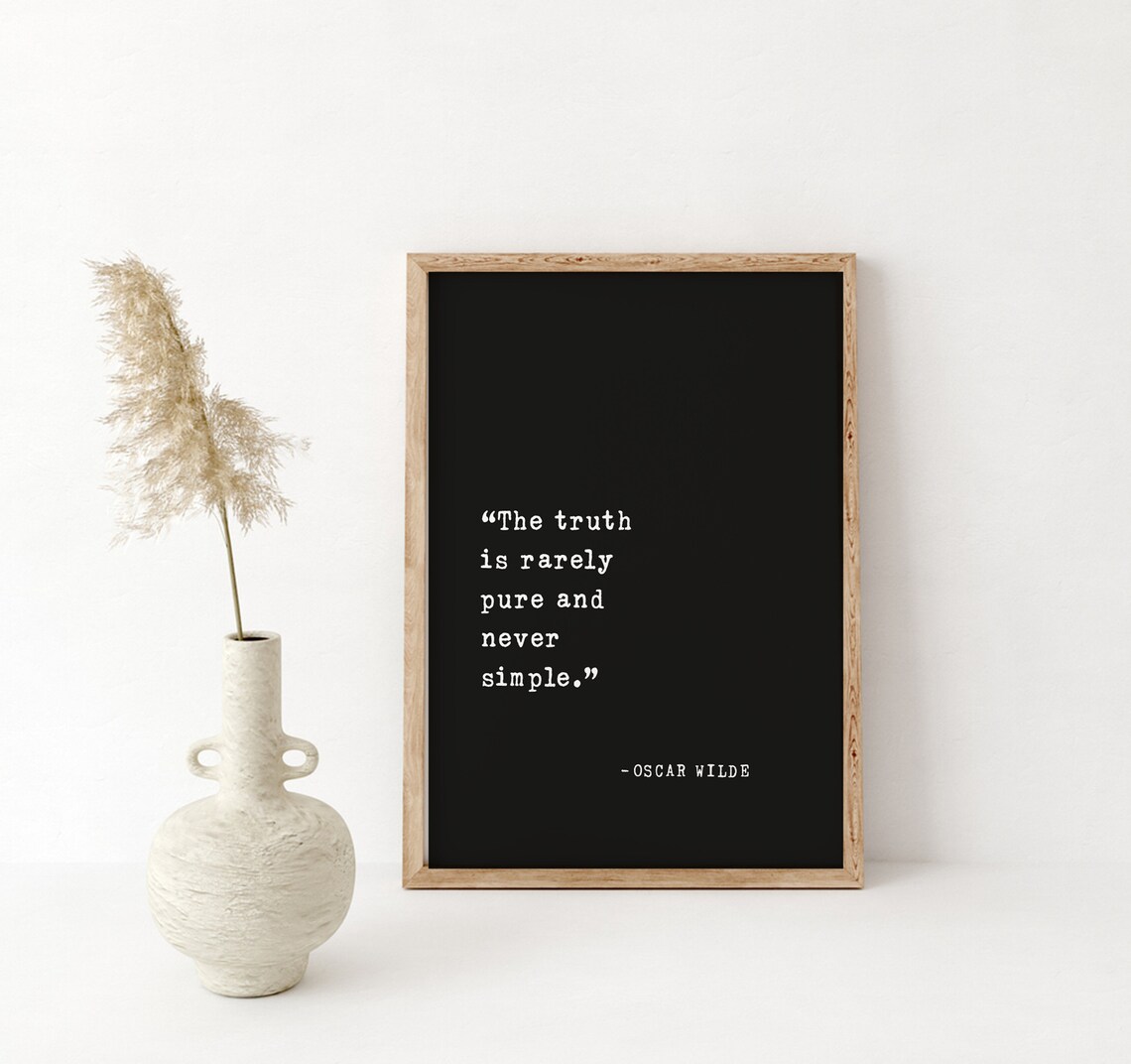 Oscar Wilde The Truth Is Rarely Pure Quote Typewriter Style Poster - Image 3