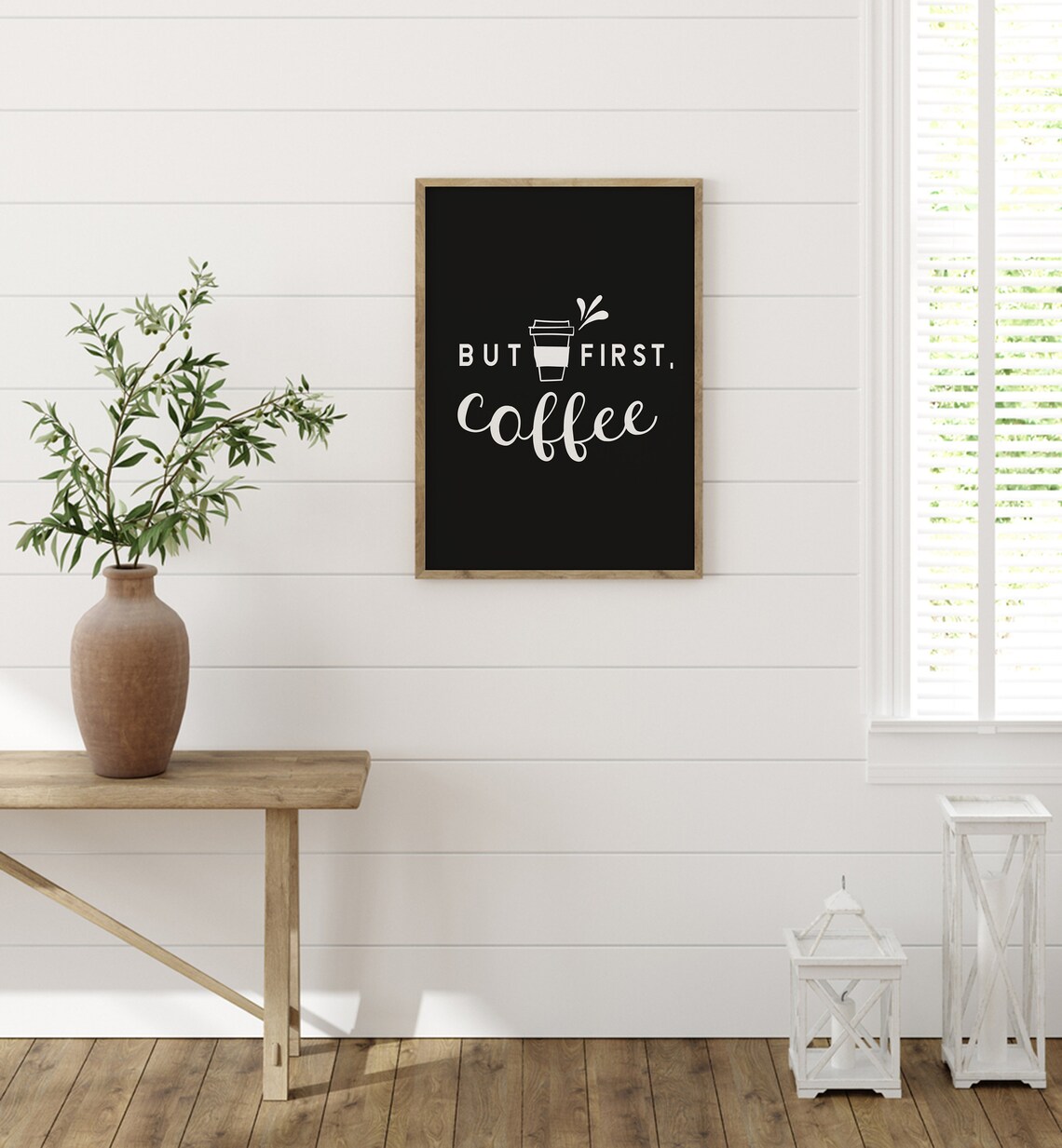 But First Coffee Wooden Sign Farmhouse Sign Farmhouse Style Farmhouse Decor Kitchen Sign Coffee Bar Sign Black Background - Image 4