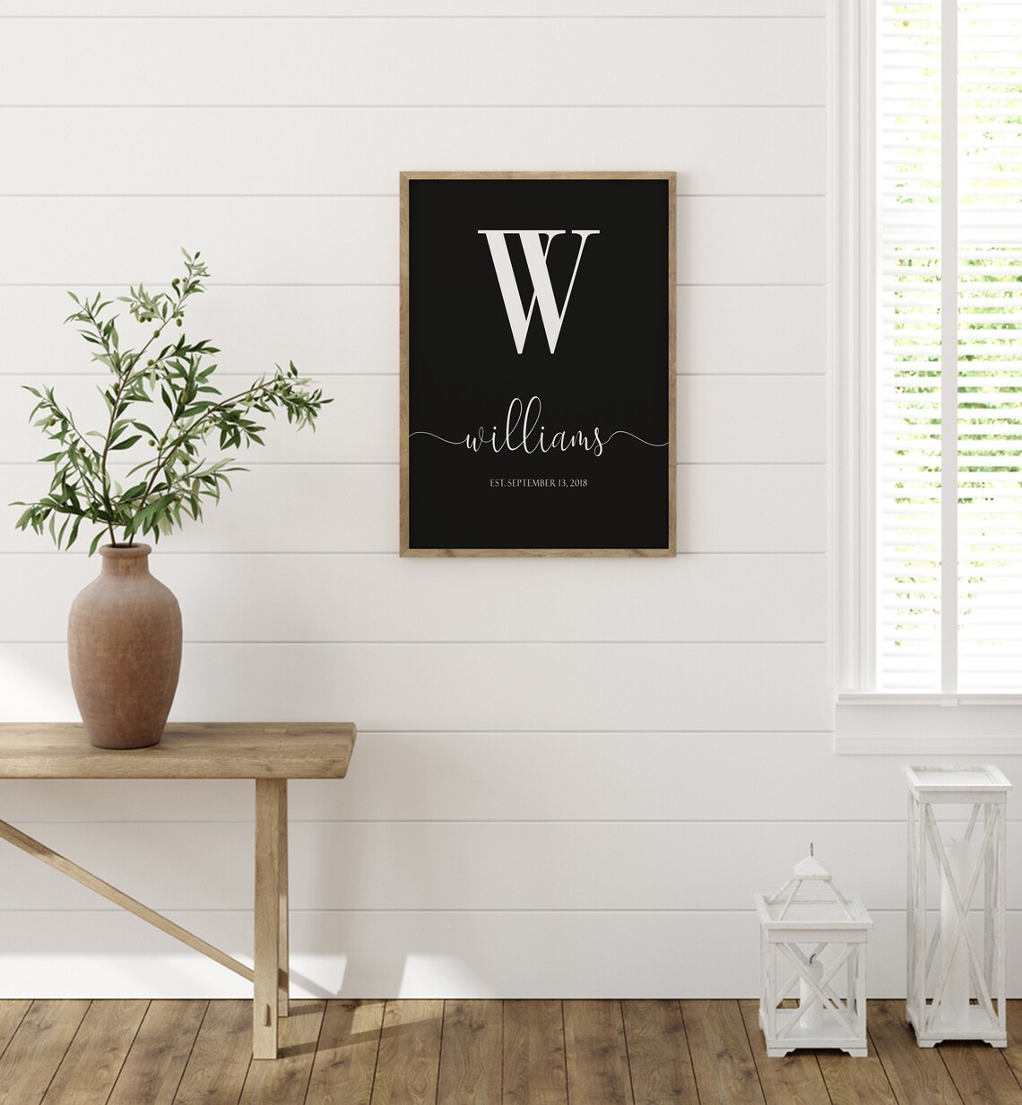 Personalized Printed Wood Family Name Sign With Established Date Last Name Sign Wood Family Sign Farmhouse Monogram Sign - Image 3