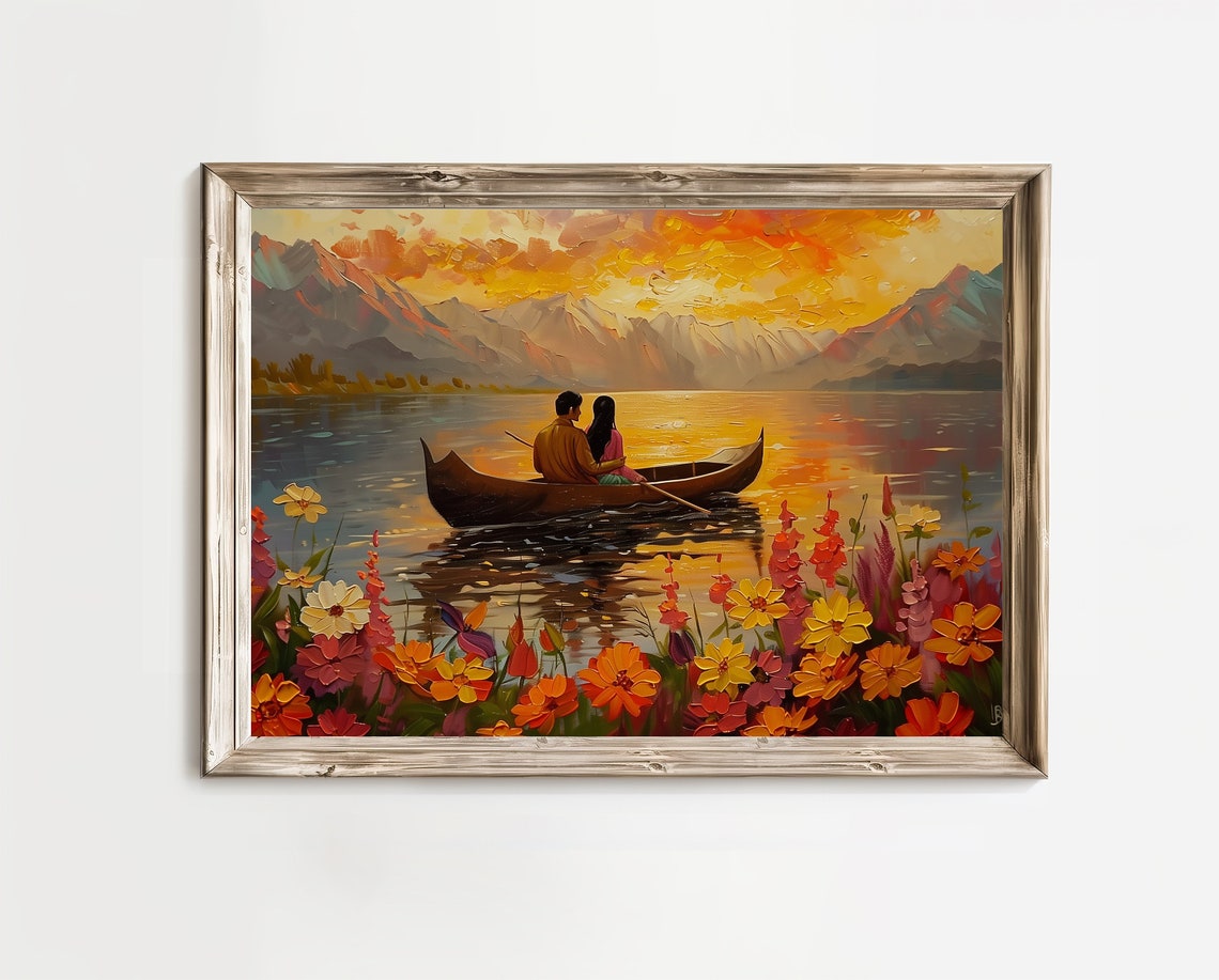 Tere Sang Indian Pakistan Kashmir Inspired Art Work Wall Art Traditional Indian Pakistani Art Kashmir Painting