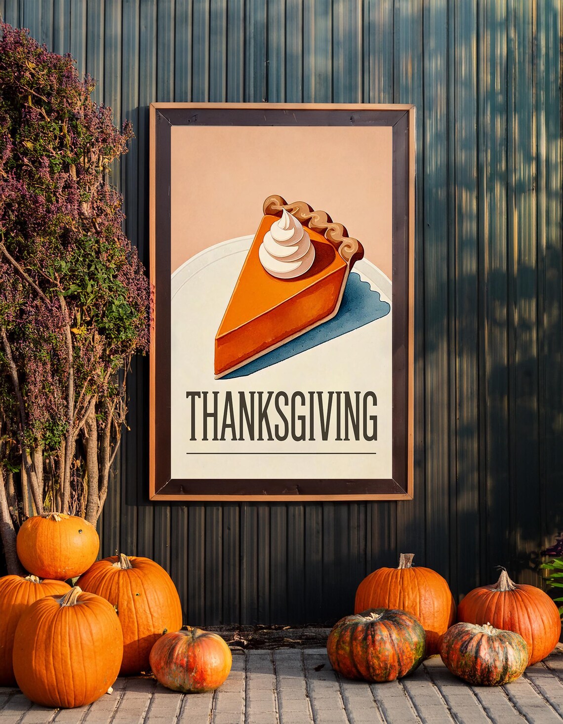 Pumpkin Pie Slice Thanksgiving Vintage Dessert Sweet Retro Kitchen Wall Poster - Image 4