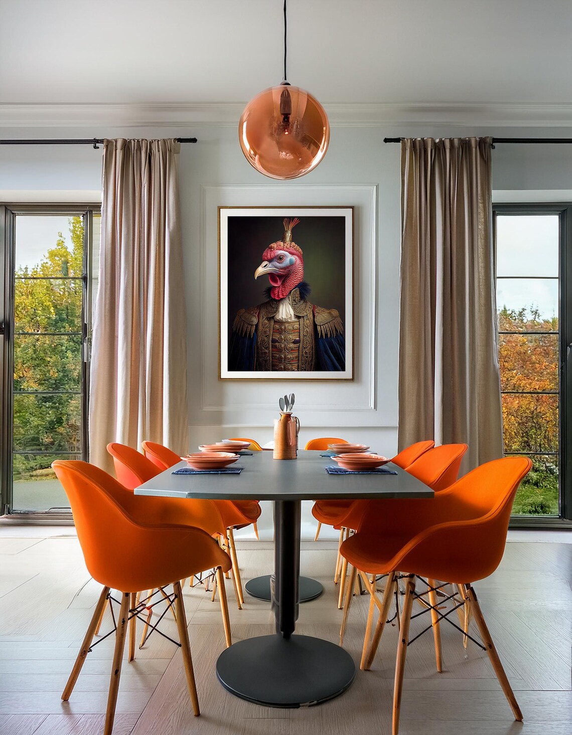 Turkey Portrait, Victorian Thanksgiving Christmas Print - Image 7