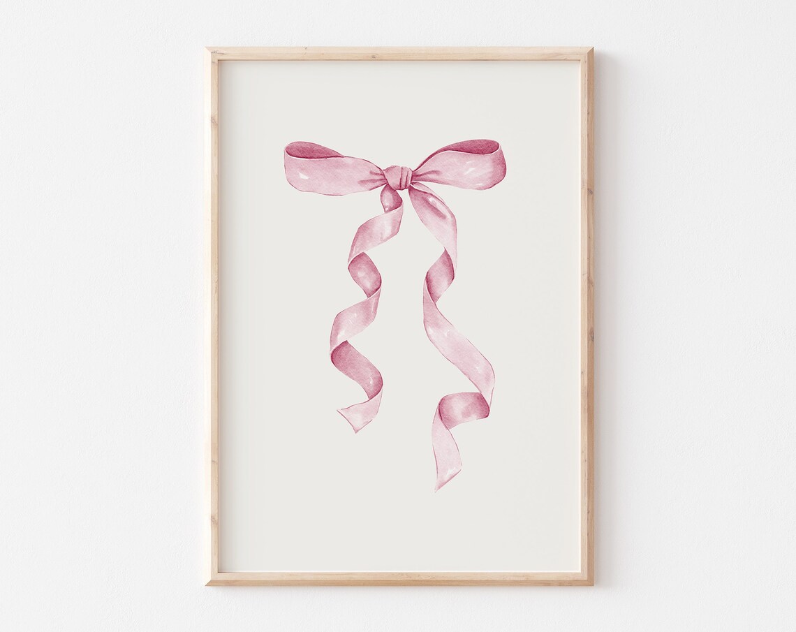 Pink Bow Nursery Art Print, Coquette Balletcore Decor - Image 5
