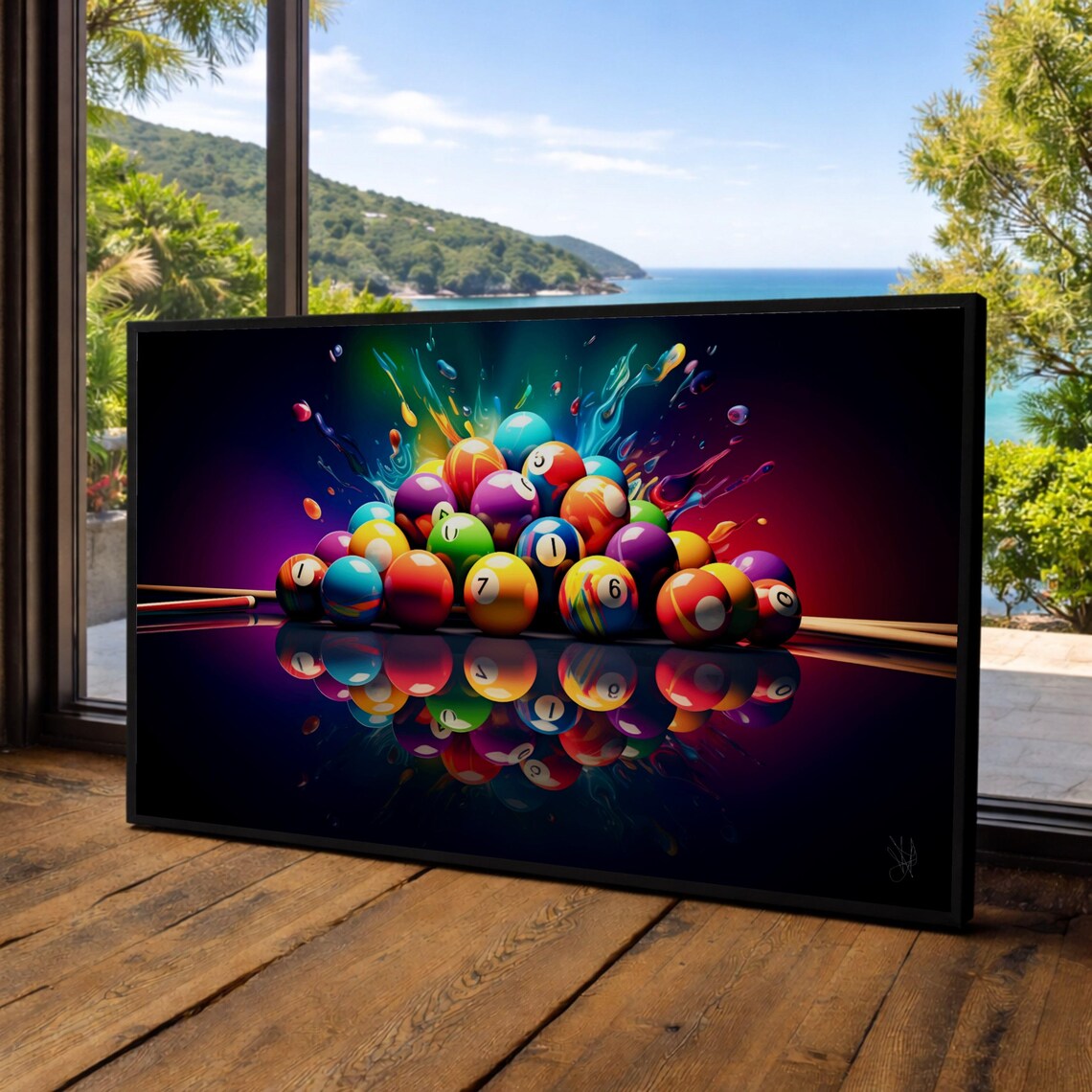 Billiard Ball Abstract Sports Game Room Decor