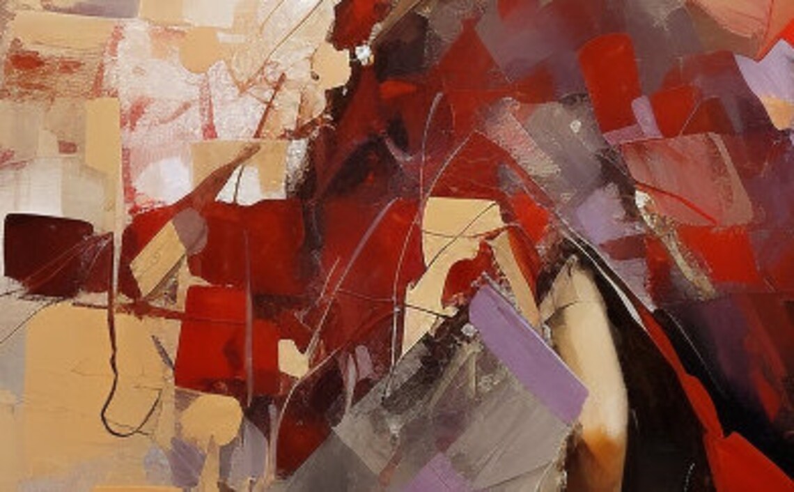 Woman in Red Gown Flowing Abstract Fashion Portrait Art Poster - Image 6