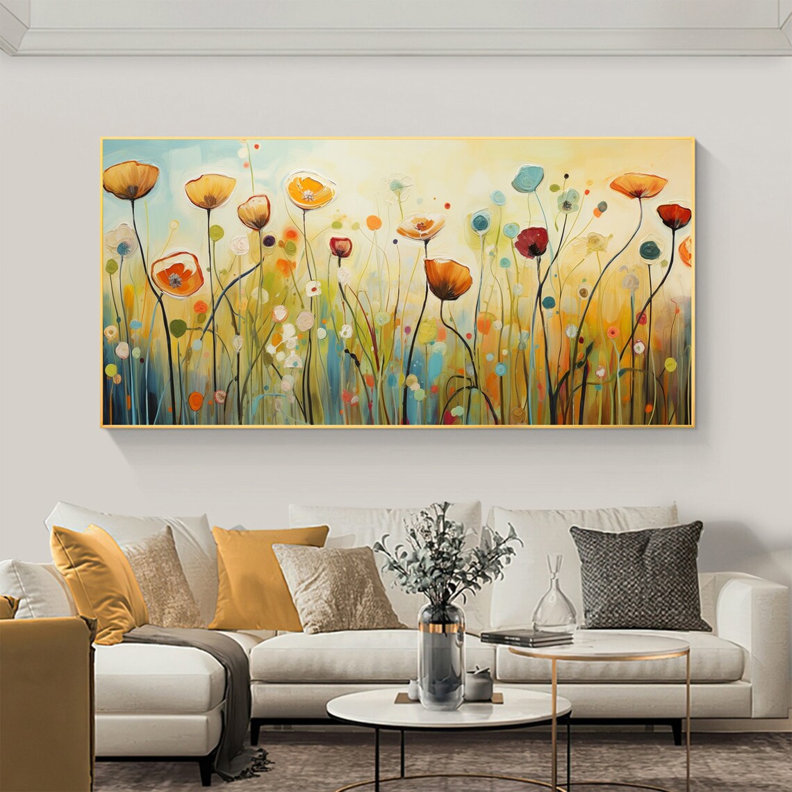 Abstract Poppy Flower Oil Painting, Custom Art Print - Image 3