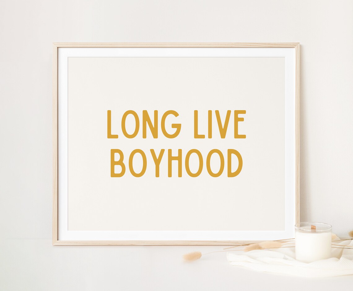 Long Live Boyhood Neutral Nursery Wall Art Print - Image 2