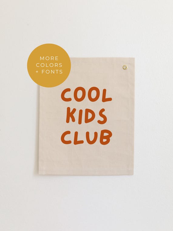 Cool Kids Club Banner, Neutral Boy Nursery Decor
