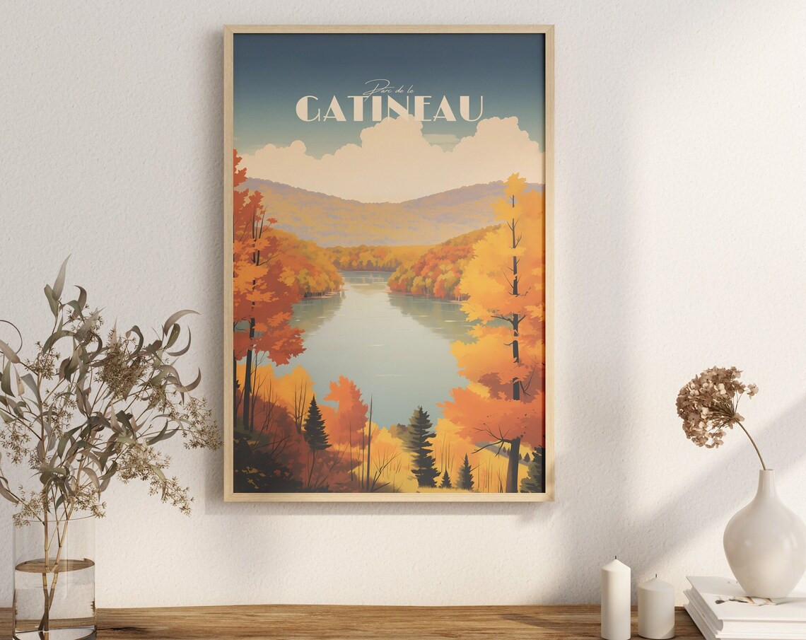 Parc De La Gatineau Vintage Travel Poster, Ottawa Hike
