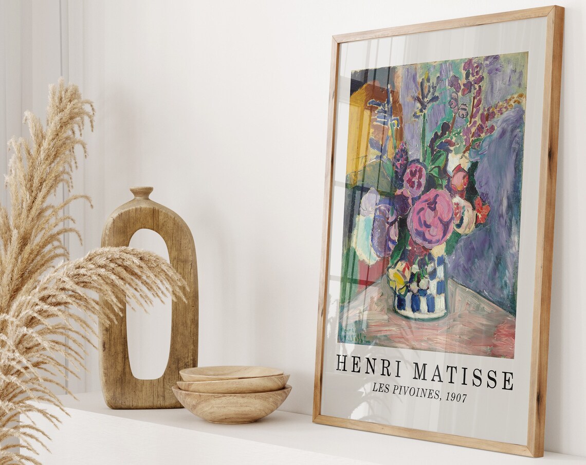 Henri Matisse Les Pivoines 1907 Peony Bouquet Reproduction Poster - Image 3