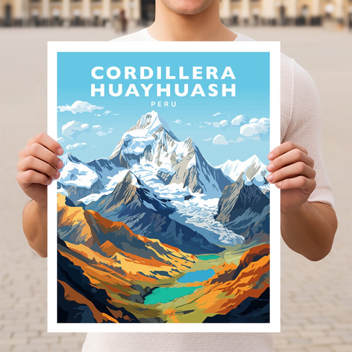 Cordillera Huayhuash Peru Travel Poster, Mountain View