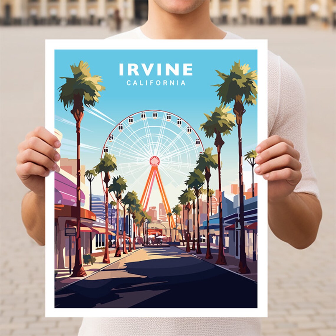 Irvine California Travel Poster, Travel Wall Art