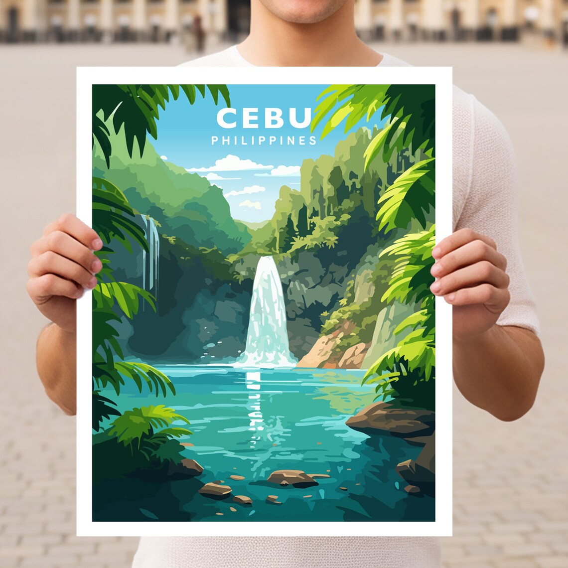 Cebu Philippines Travel Poster, Asia Wall Art