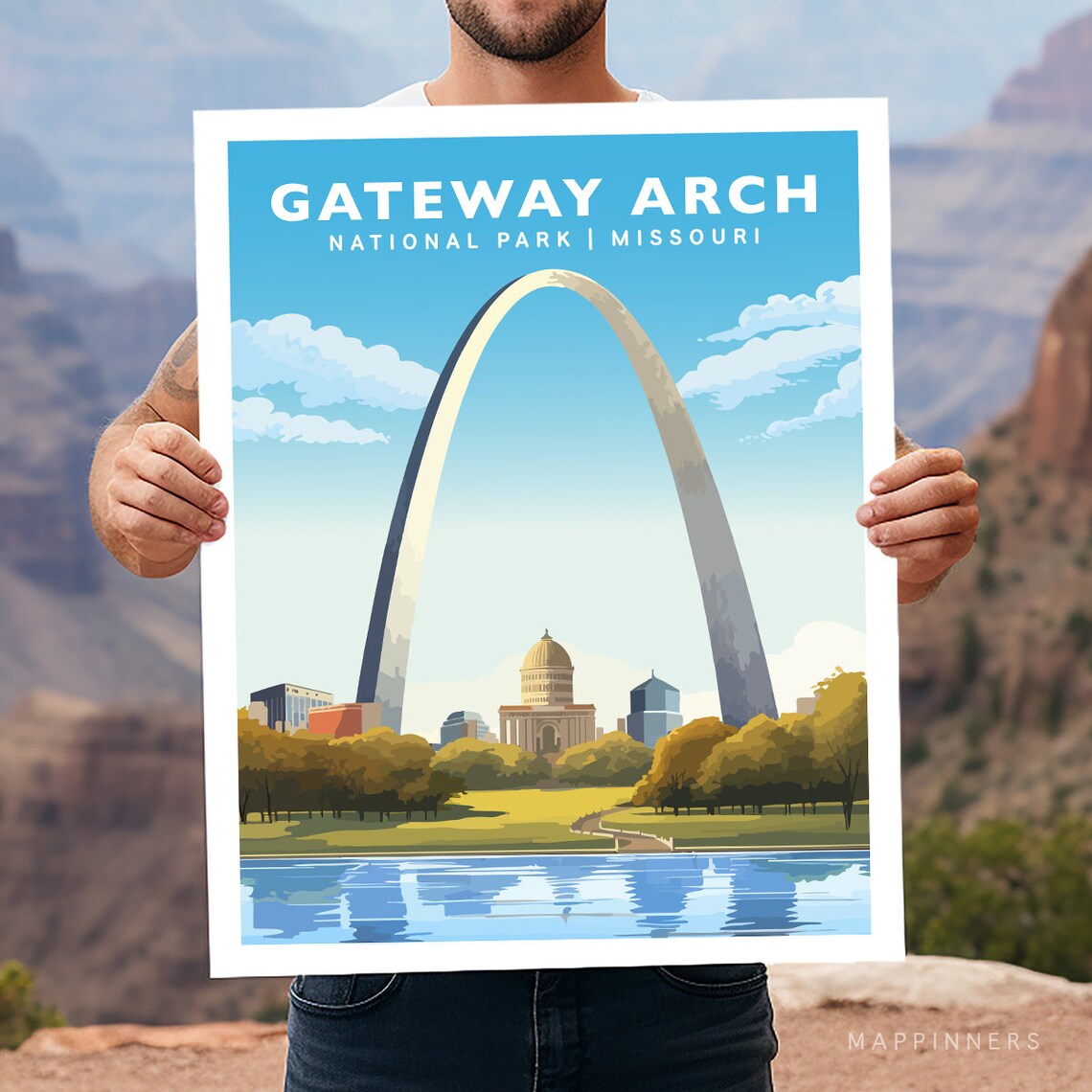 Gateway Arch National Park Missouri Travel Poster