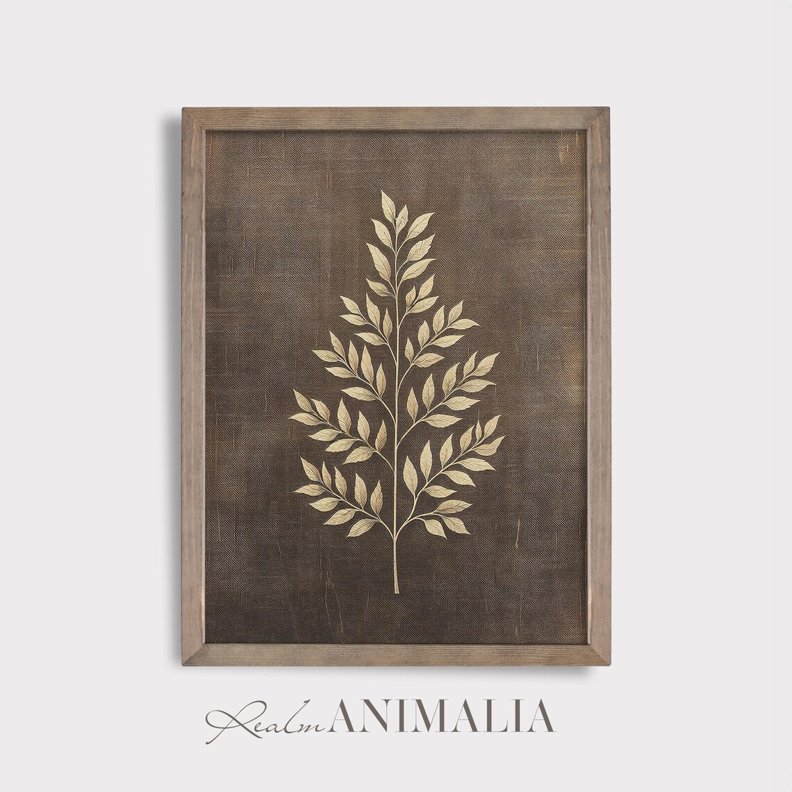 Botanical Leaf Textile Art Print, Vintage Style - Image 2