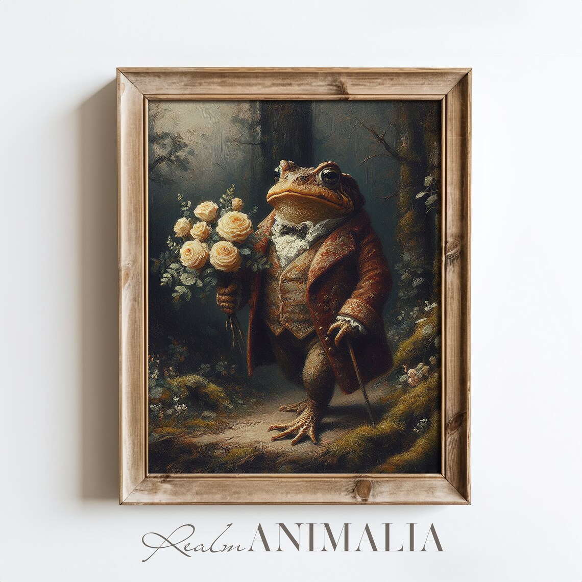 Vintage Storybook Toad Painting, Whimsical Fantasy Art Print - Image 2
