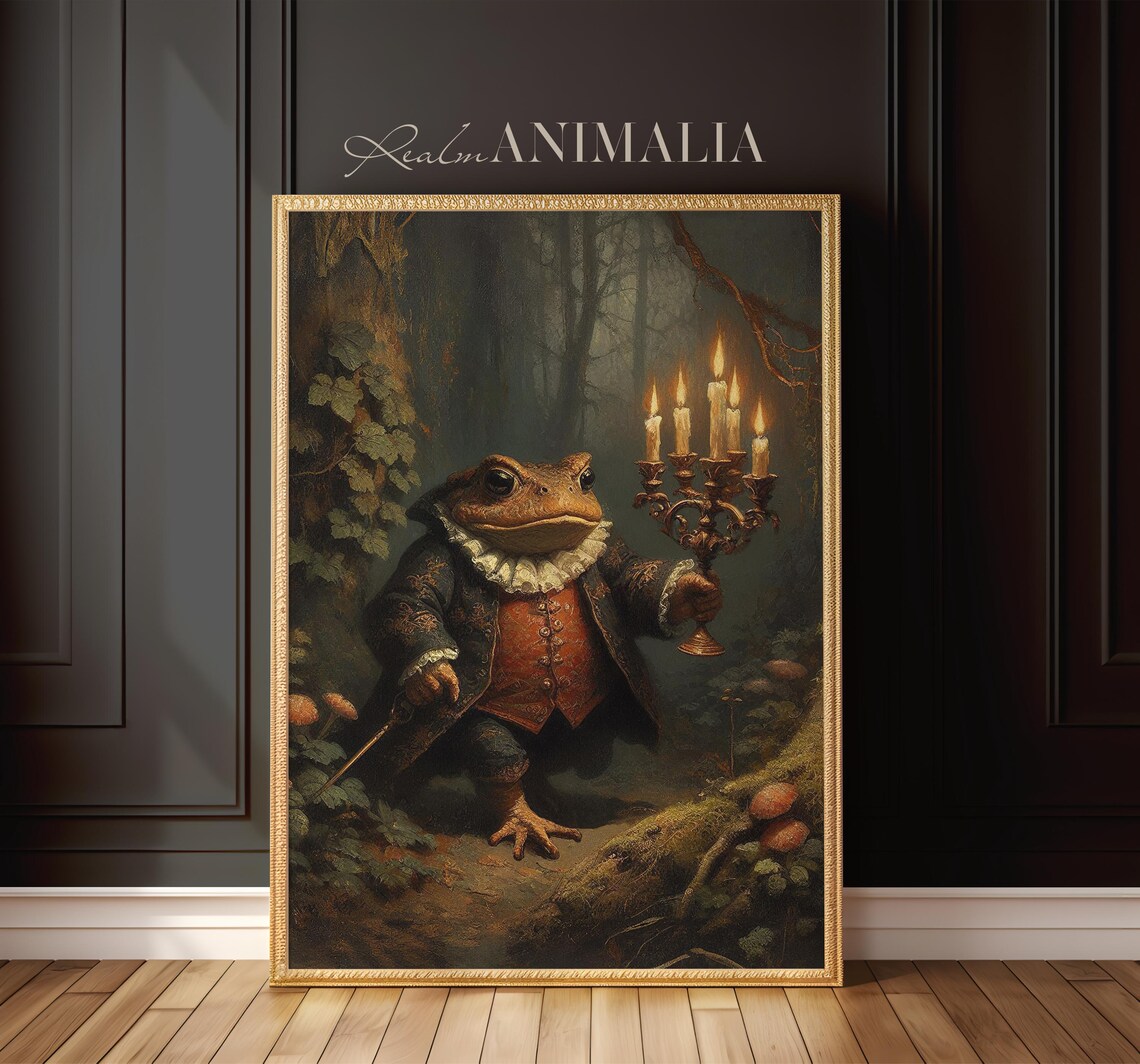 Vintage Toad Fairy Tale Art Print, Whimsical Fantasy - Image 3