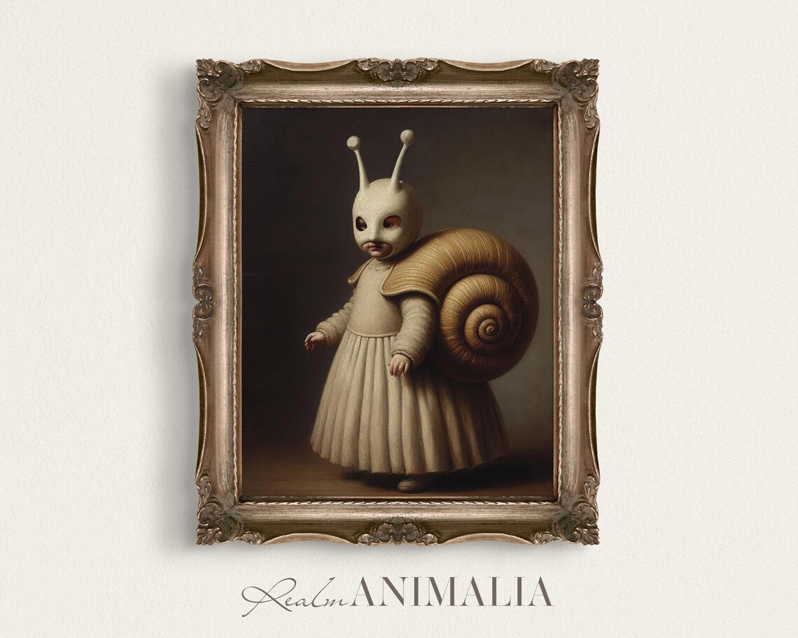 Child in Snail Costume Vintage Portrait Art Print
