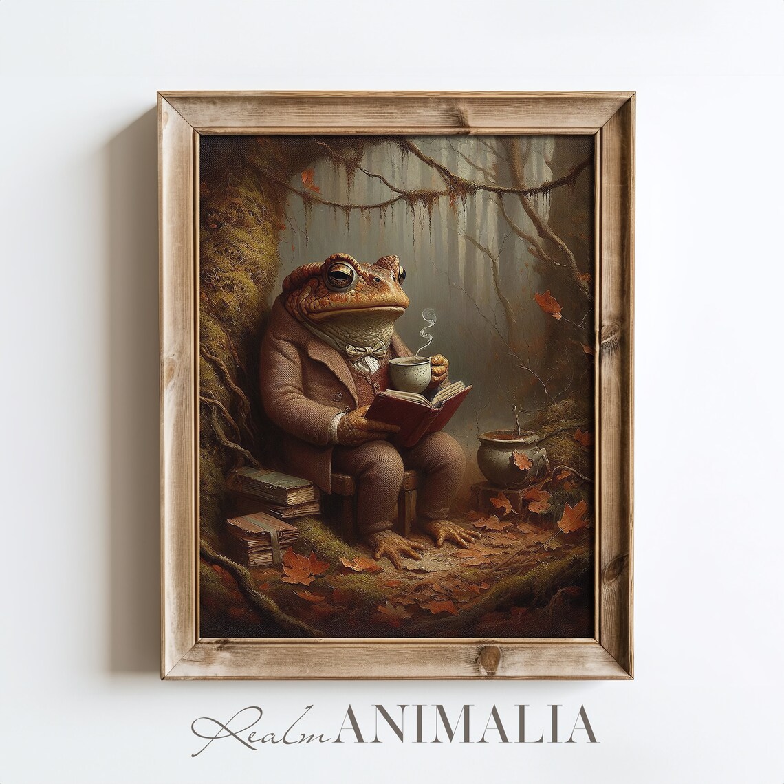 Autumn Toad Vintage Storybook Painting Art Print - Image 2