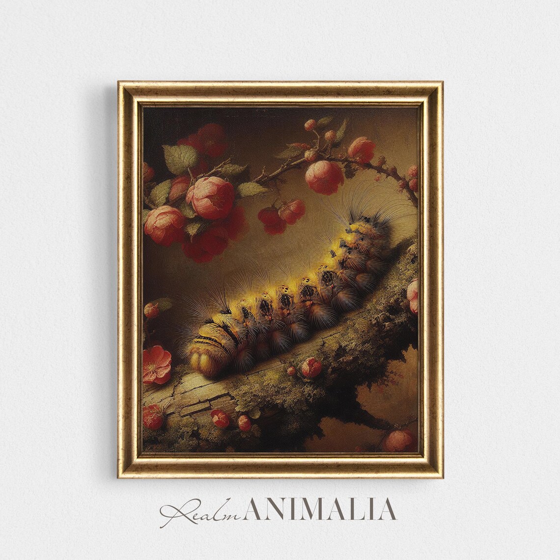 Caterpillar Art Print, Moody Floral Botanical - Image 4