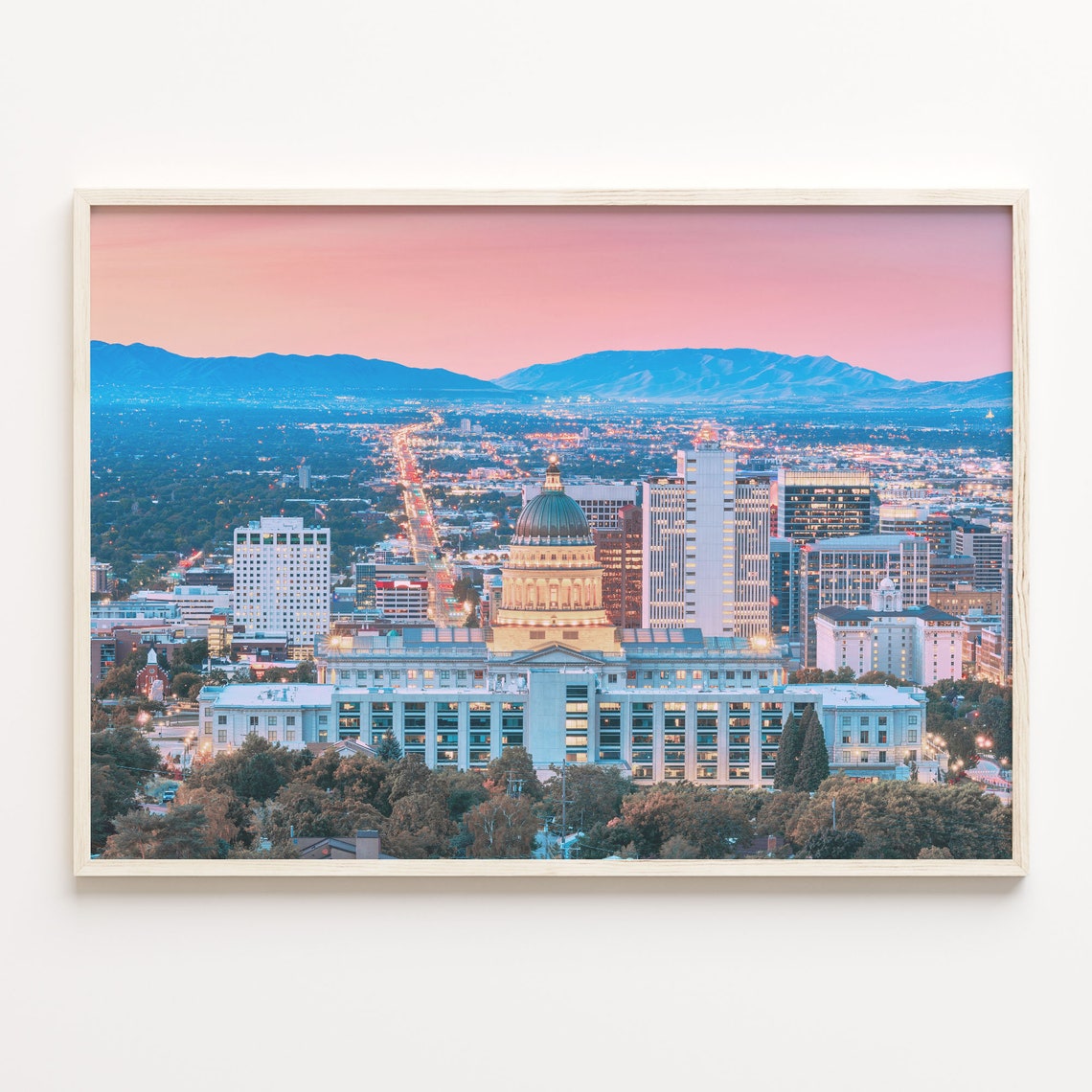 Salt Lake City Colorful Poster Print Salt Lake City Photo Art Wall Decor Travel Print City Map C18 327
