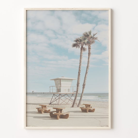 Lifeguard Stand Colorful Poster Print Lifeguard Stand Photo Wall Art Wall Art Boho Decor Colorful Wall Art C18 83